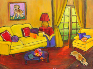 Cleo in the Yellow Room 30" x 40" by Judy Feldman