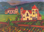 Last Rays in Burgundy 30" x 40" by Judy Feldman