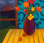 Tulips at Sunset, 30" x 30" by Judy Feldman
