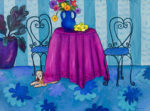 Table For Two - Blue by Judy Feldman