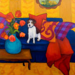 Cooper on the Blue Couch by Judy Feldman