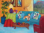 Cleo on the Blue Couch by Judy Feldman